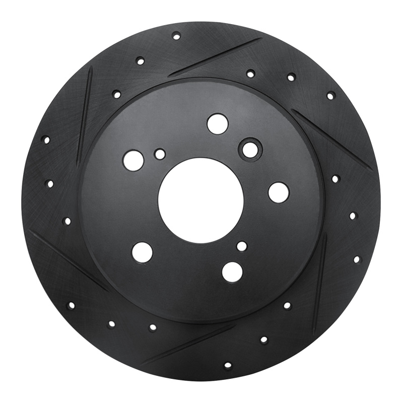 Lexus RX300 Brake Rotor (1) - Rear Left - R1 Concepts - Drilled & Slotted - Black - `99-`03